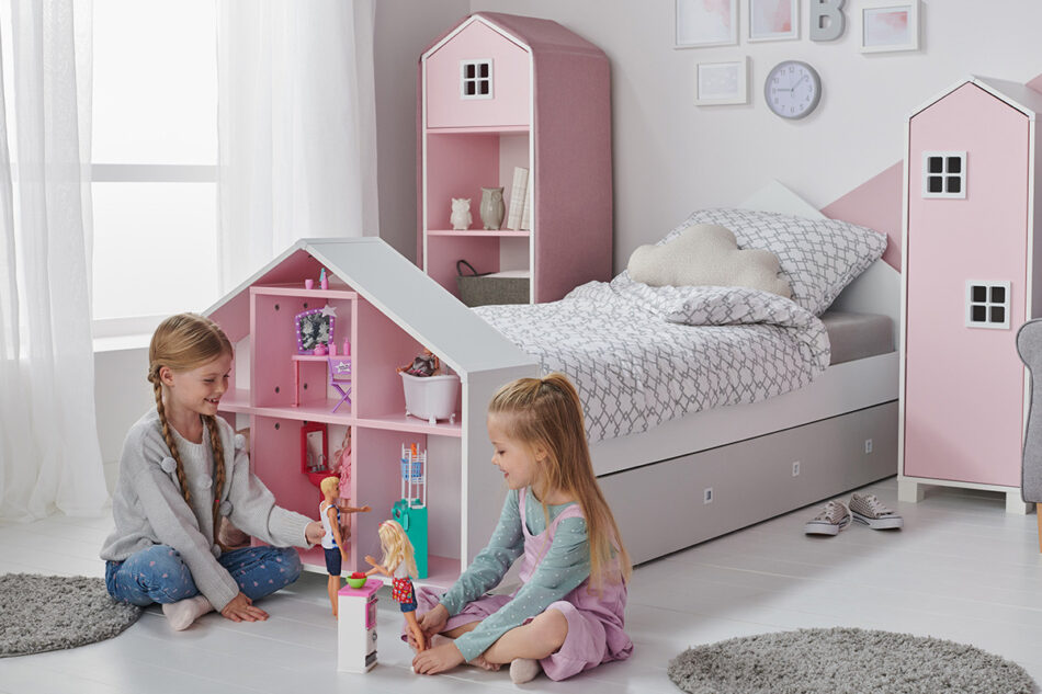 MIRUM Regał domek dla chłopca szary biały/szary - zdjęcie 1