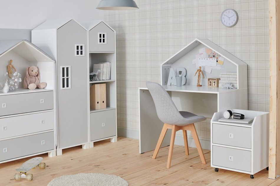 MIRUM Zestaw meble domki dla dzieci szare 6 elementów biały/szary - zdjęcie 19