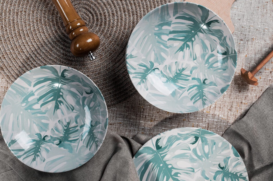 ASTILIA Zestaw obiadowy, 12 os. (36el.) zielony/biały - zdjęcie 9