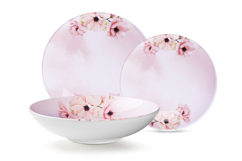 BASIMA Talerz deserowy różowy/biały - zdjęcie 4