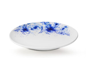 GENTIA, https://dev1-mda.konsimo.pl/kolekcja/gentia/ Talerz deserowy biały/niebieski - zdjęcie