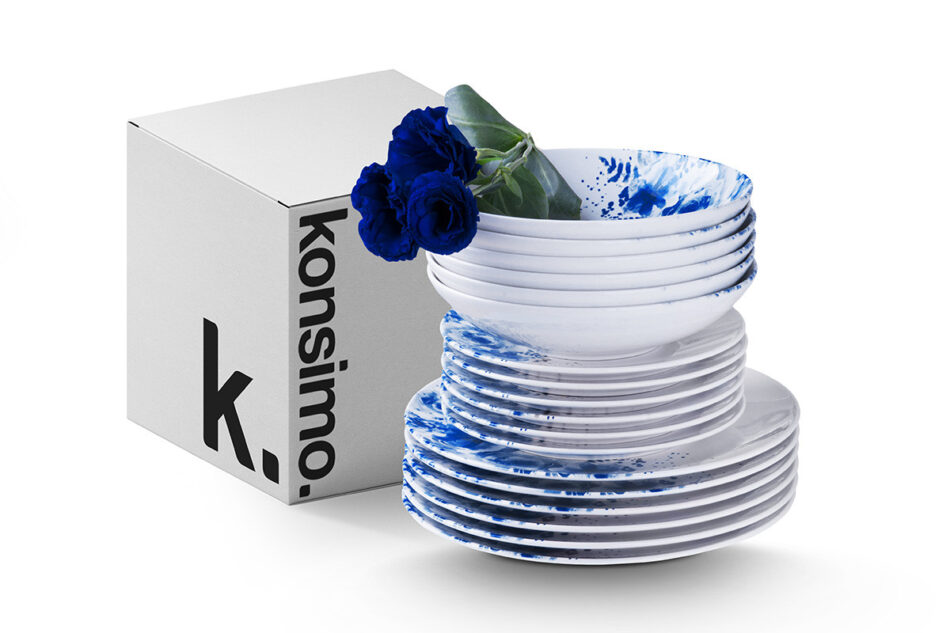 GENTIA Talerz głęboki biały/niebieski - zdjęcie 5