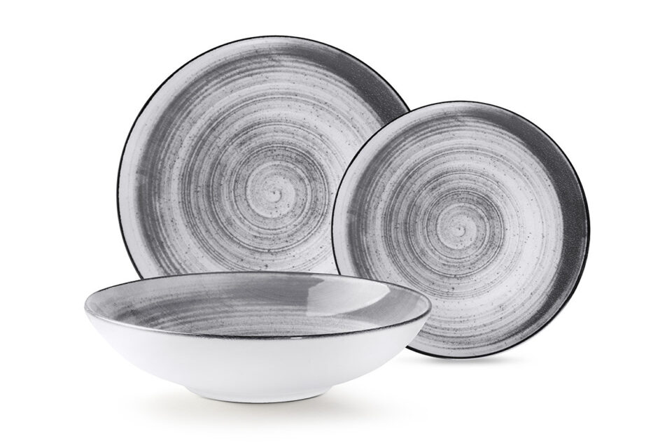 LINARI Talerz deserowy szary/jasny szary - zdjęcie 4