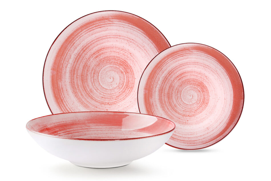 LINARI Zestaw obiadowy, 6 os. (18el.) koralowy - zdjęcie 9