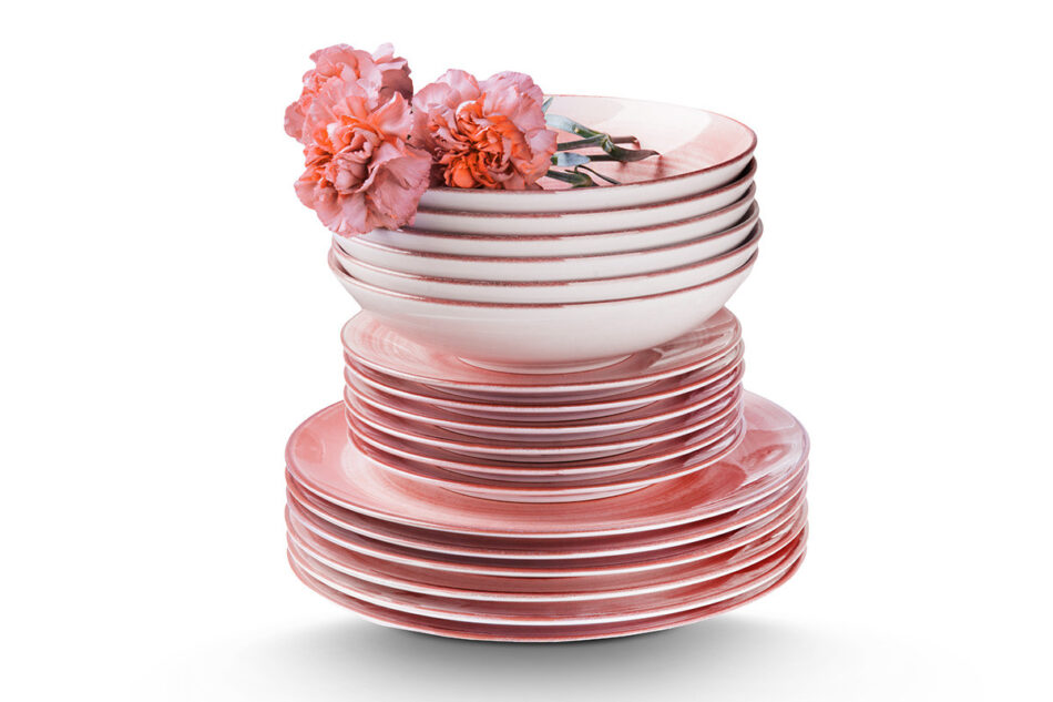 LINARI Zestaw obiadowy, 6 os. (18el.) koralowy - zdjęcie 8