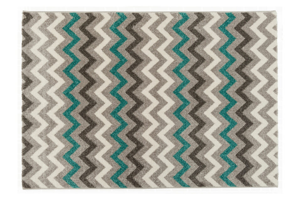 RATIO Dywan szary/biały/czarny/turkus - zdjęcie