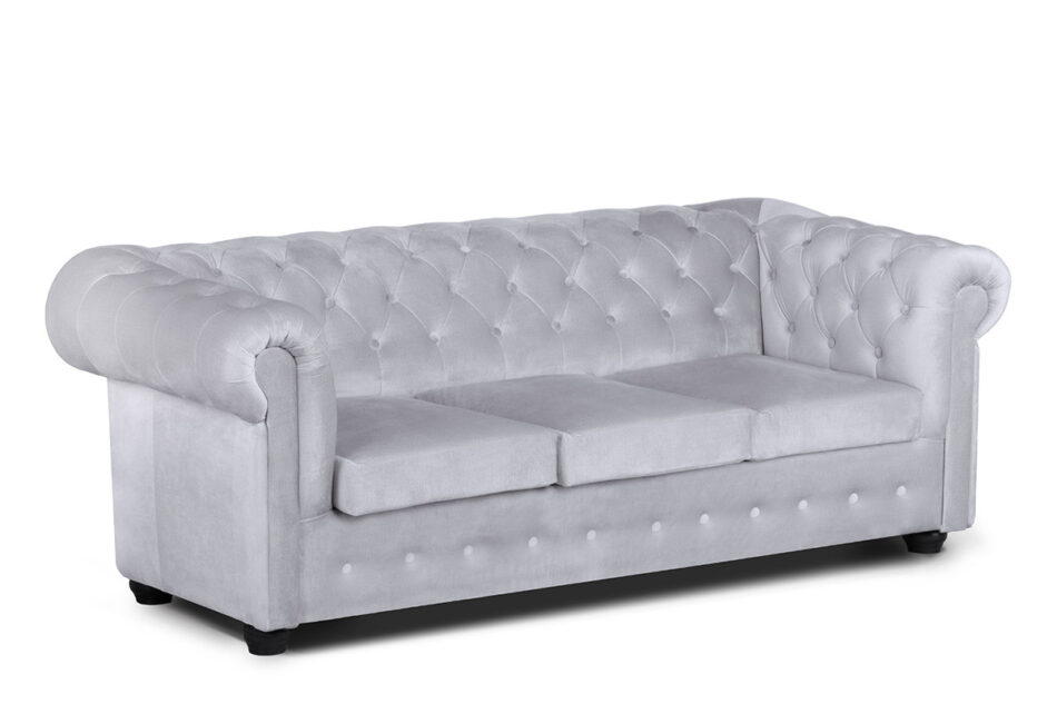 PARUS Sofa 3 chesterfield deluxe jasny szary - zdjęcie 1