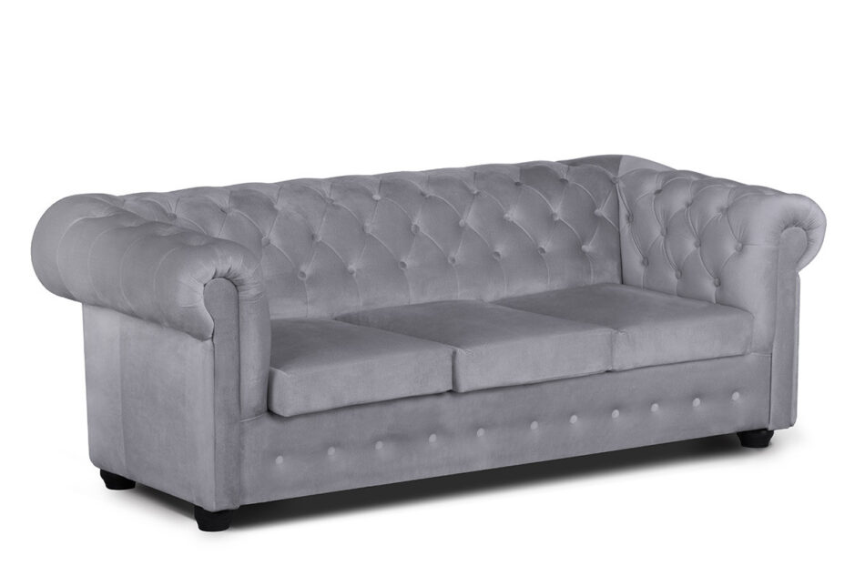 PARUS Sofa 3 chesterfield ciemny szary - zdjęcie 1