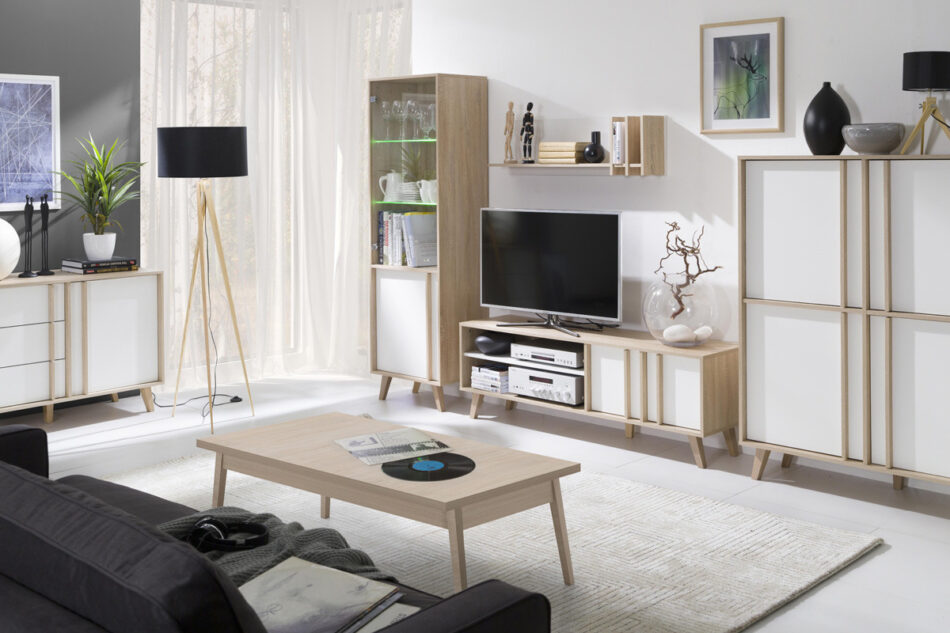 HONIS Witryna dąb naturalny/biały - zdjęcie 1