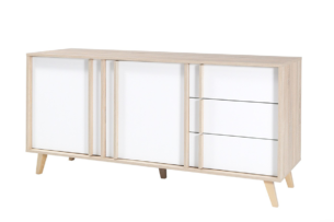 HONIS, https://dev1-mda.konsimo.pl/kolekcja/honis/ Komoda dąb naturalny/biały - zdjęcie