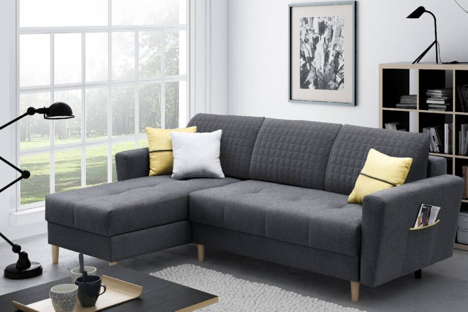 HERMO Narożnik lewy/prawy ciemny szary - zdjęcie 1