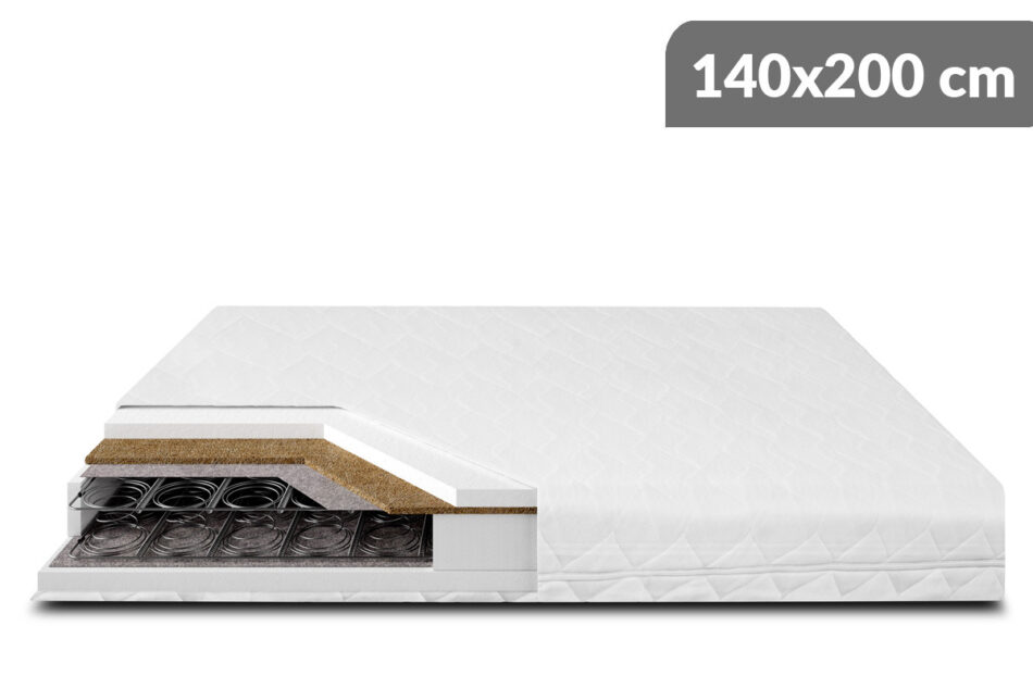 ELATER ECO Materac bonellowy, kokos, pianka PU biały - zdjęcie 0