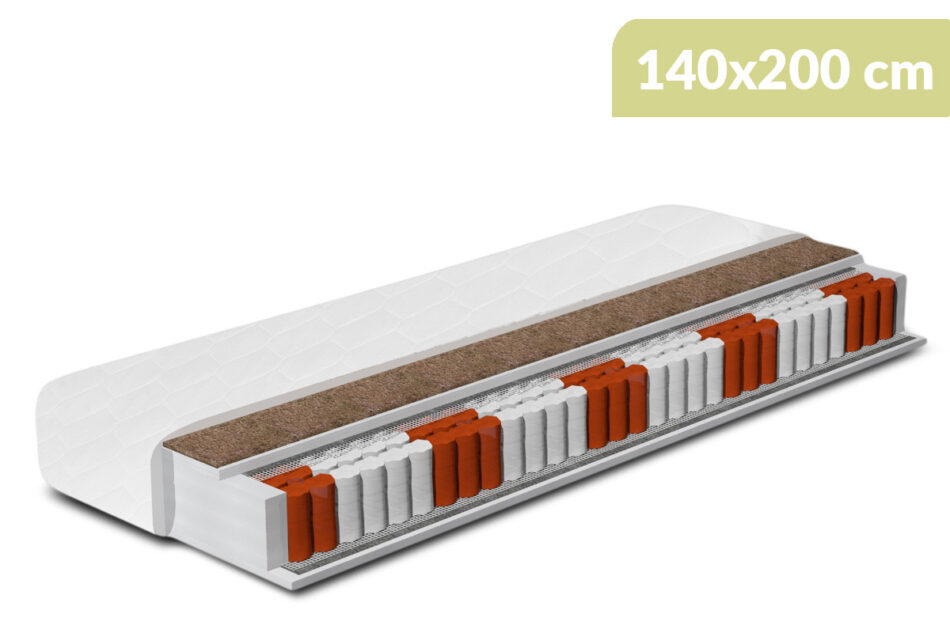 SPONGI ECO Materac-sprężyny kieszeniowe, kokos, PU biały - zdjęcie 0