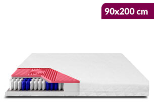 MASUM, https://dev1-mda.konsimo.pl/kolekcja/masum/ Materac-sprężyny keszeniowe pianka PU,HR biały - zdjęcie
