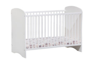 PINKO, https://dev1-mda.konsimo.pl/kolekcja/pinko/ Łóżeczko z materacem biały/szary - zdjęcie