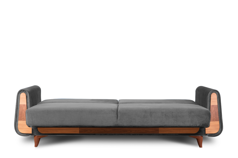 GUSTAVO Szara sofa rozkładana welur antracytowy - zdjęcie 2