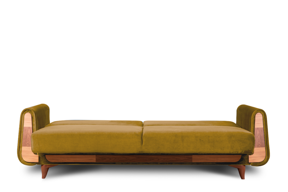 GUSTAVO Żółta sofa rozkładana welur żółty - zdjęcie 3