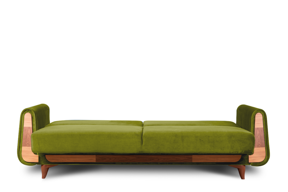 GUSTAVO Oliwkowa sofa rozkładana welur oliwkowy - zdjęcie 2