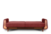 GUSTAVO Czerwona sofa rozkładana welur bordowy - zdjęcie 5