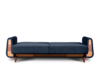 GUSTAVO Granatowa sofa rozkładana welur granatowy - zdjęcie 3