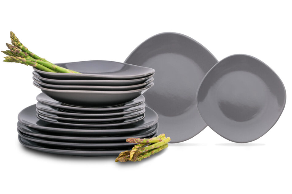 GRESI Zestaw obiadowy, 4 os. (12 el.) szary - zdjęcie 0