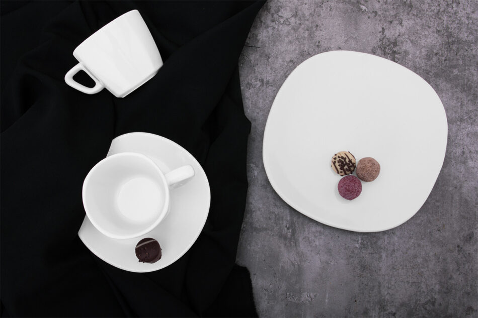 GRESI Zestaw kawowy, 4 os. (12 el) biały - zdjęcie 1