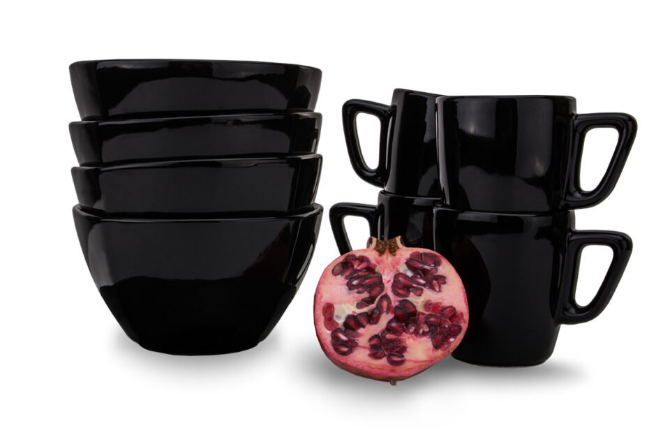 GRESI Zestaw śniadaniowy, 4 os. (8 el) czarny - zdjęcie 0