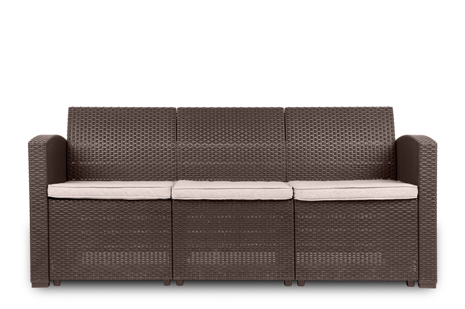 HORILES Zestaw mebli ogrodowych (3,1,1,st.) brązowy - zdjęcie 1