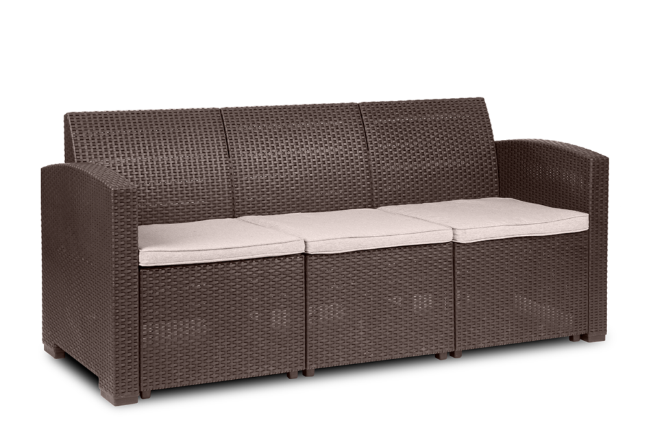 HORILES Zestaw mebli ogrodowych (3,1,1,st.) brązowy - zdjęcie 2