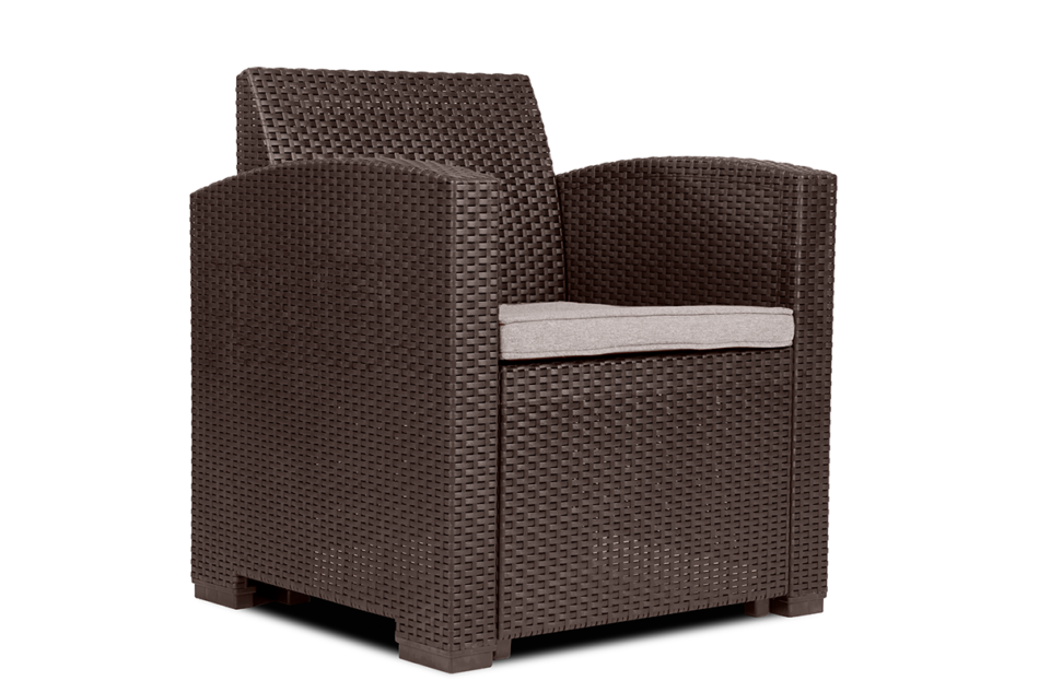 HORILES Zestaw mebli ogrodowych (3,1,1,st.) brązowy - zdjęcie 5