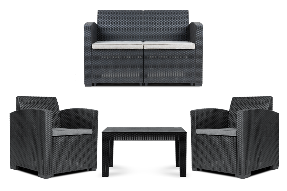HORILES Zestaw mebli ogrodowych (2,1,1,st.) antracytowy - zdjęcie 0