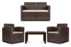 HORILES Zestaw mebli ogrodowych (2,1,1,st.) brązowy - zdjęcie 1