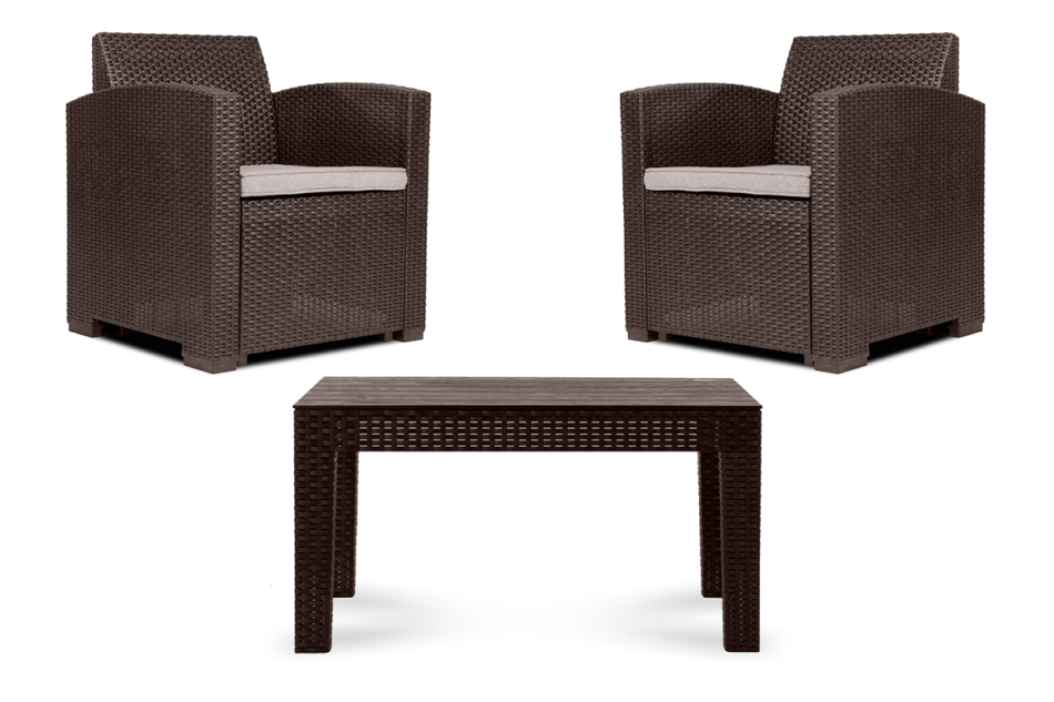 HORILES Zestaw mebli ogrodowych (1,1,st.) brązowy - zdjęcie 0