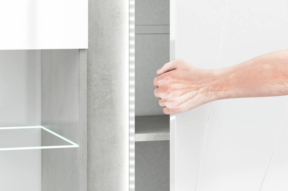 HOSTA Komoda z witryną biały połysk - zdjęcie 4