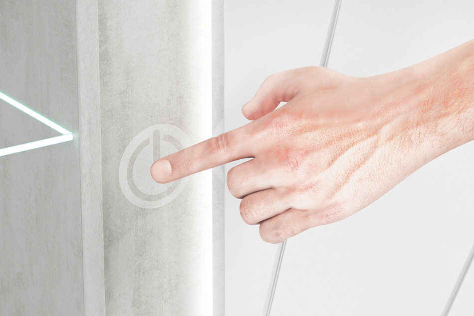 HOSTA Komoda z witryną biały połysk - zdjęcie 5