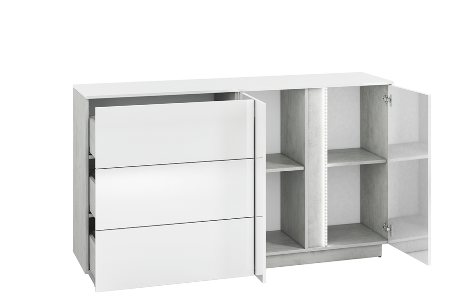 HOSTA Komoda biały połysk - zdjęcie 5