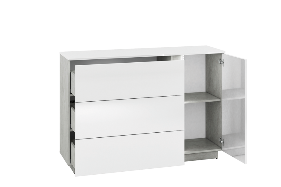 HOSTA Komoda biały połysk - zdjęcie 5