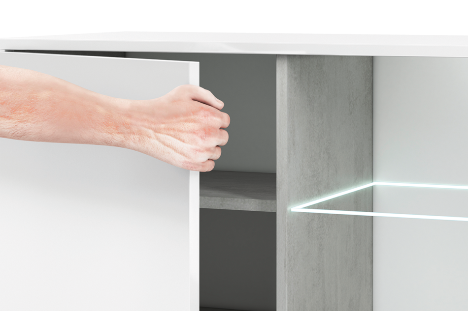 HOSTA Komoda biały połysk - zdjęcie 6