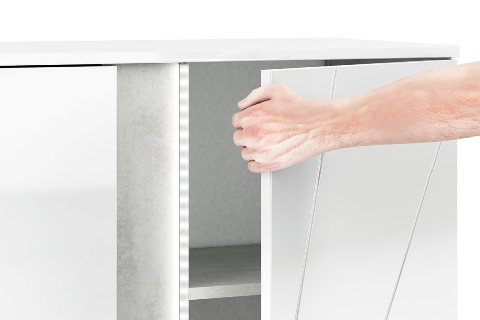 HOSTA Komoda biały połysk - zdjęcie 4