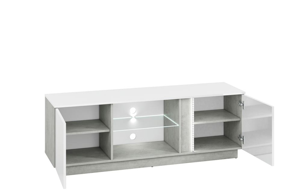 HOSTA Szafka RTV biały połysk - zdjęcie 4