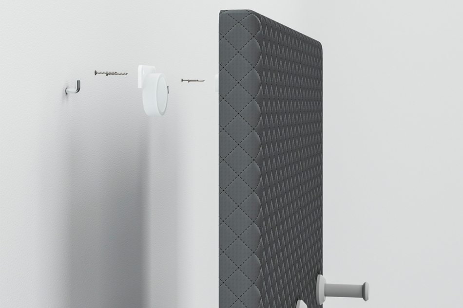 CALLA Wieszak ścienny tapicerowany szary - zdjęcie 3