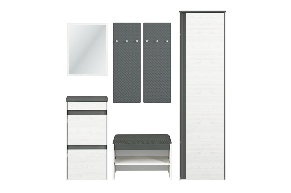 CALLA Zestaw mebli do przedpokoju biały/szary - zdjęcie 0