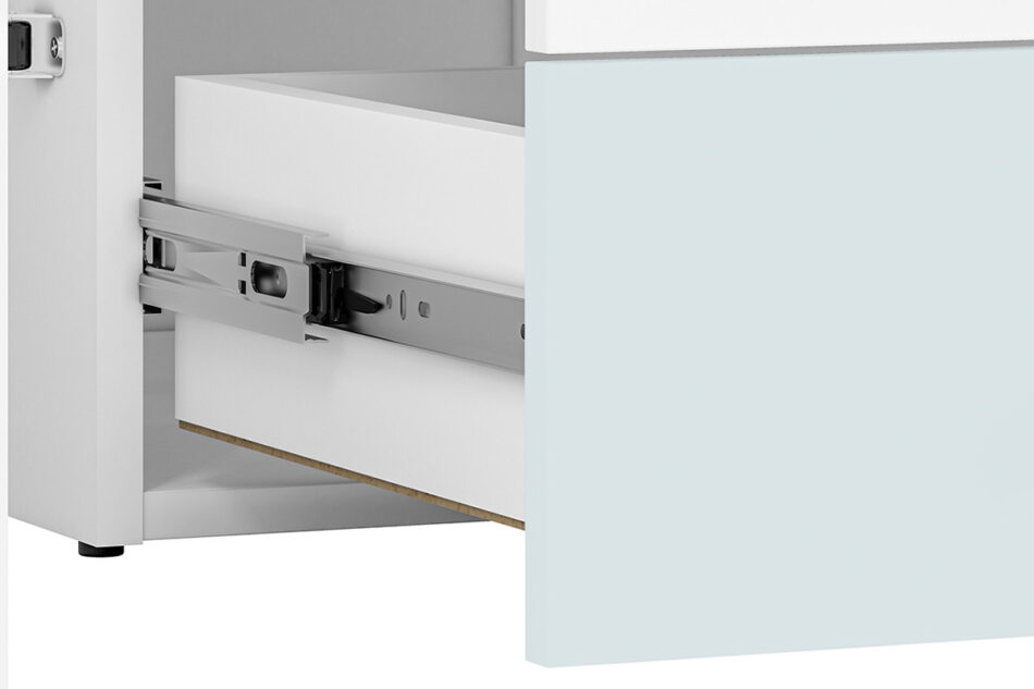 BUBO Szafa ubraniowa biały/drewno bukowe/niebieski - zdjęcie 8