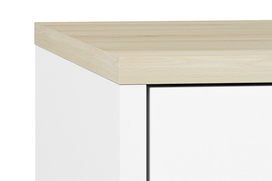 BUBO Komoda biały/drewno bukowe/niebieski - zdjęcie 4