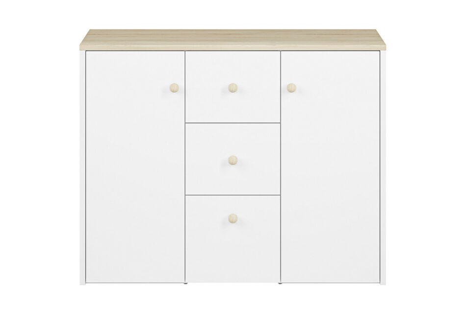 BUBO Komoda biały/drewno bukowe - zdjęcie 0