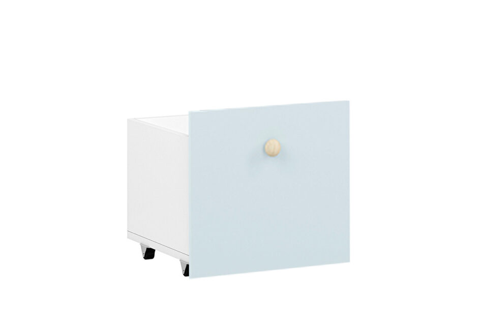 BUBO Komoda biały/drewno bukowe/niebieski - zdjęcie 8