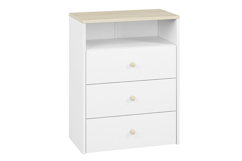 BUBO Komoda biały/drewno bukowe - zdjęcie 3