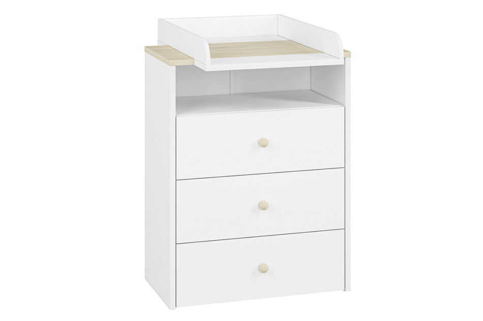 BUBO Komoda biały/drewno bukowe - zdjęcie 2