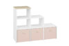 BUBO Regał biały/drewno bukowe/różowy - zdjęcie 2