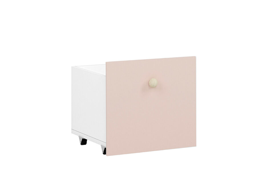 BUBO Regał biały/drewno bukowe/różowy - zdjęcie 4